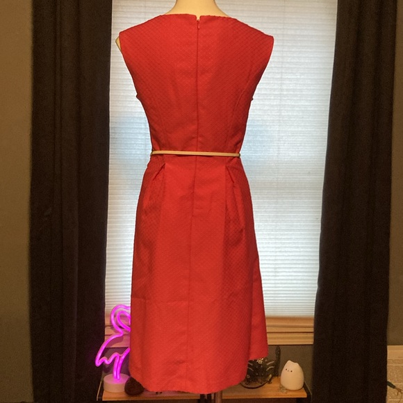 Evan Picone embroidered diamond pattern box pleated dress in petal pink size 10 - Picture 4 of 6